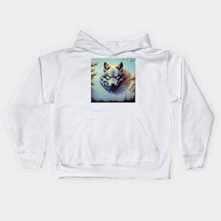 portrait of a wolf Kids Hoodie